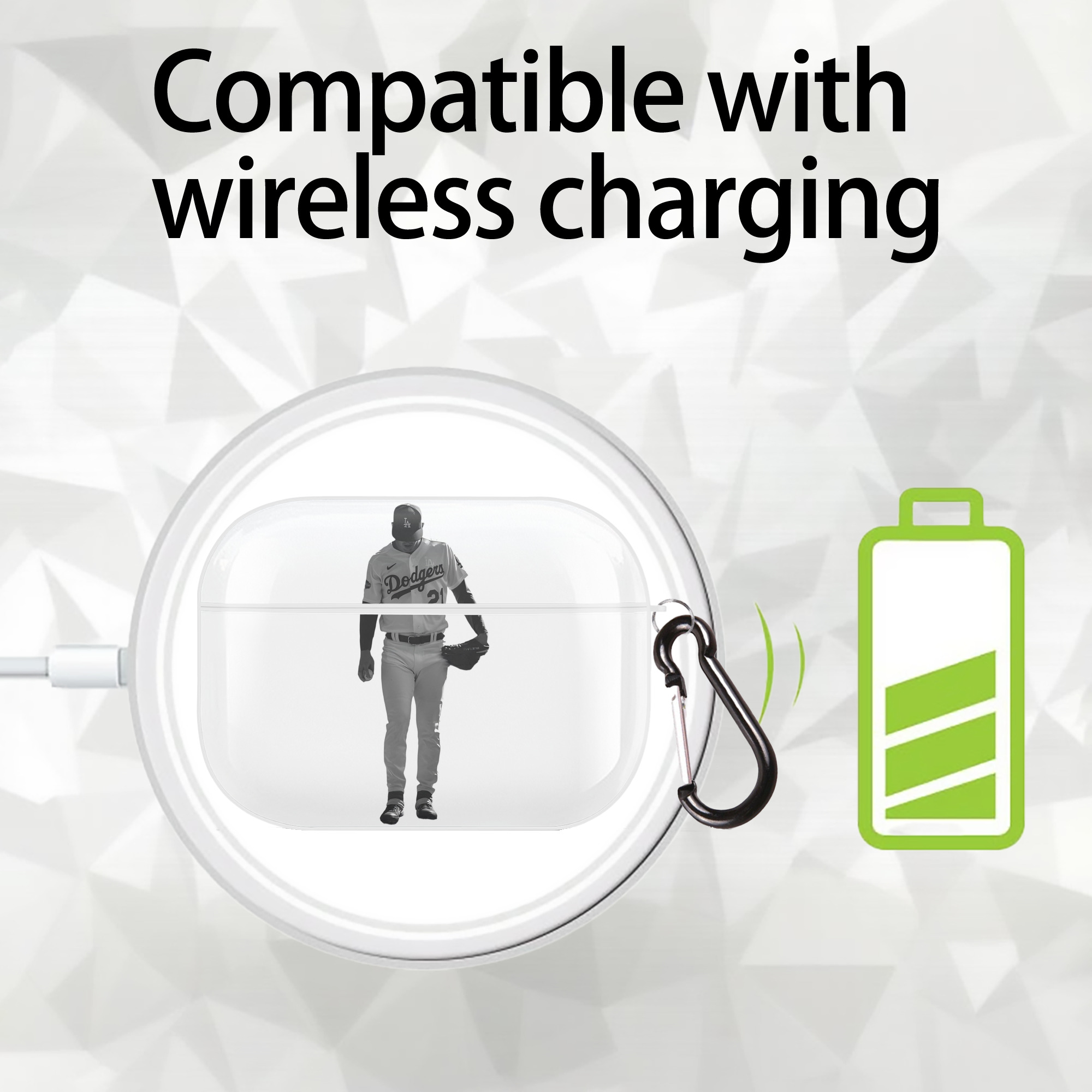  AirPods Pro Hard Case White With Keychain, Durable Flexible PC, Precise Cutouts, Anti-Fingerprint, Yellowing & Scratch Resistant, Full Protection, Washable