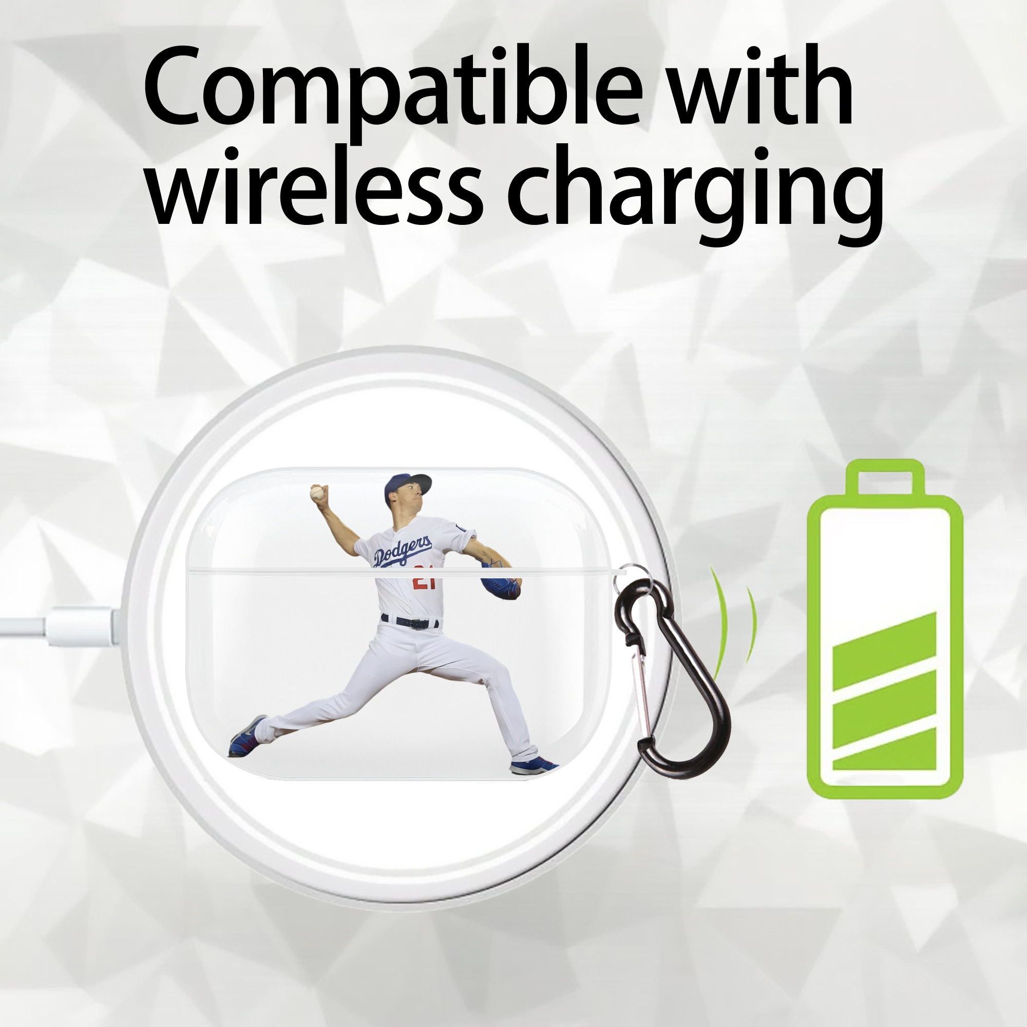  AirPods Pro Hard Case White With Keychain, Durable Flexible PC, Precise Cutouts, Anti-Fingerprint, Yellowing & Scratch Resistant, Full Protection, Washable