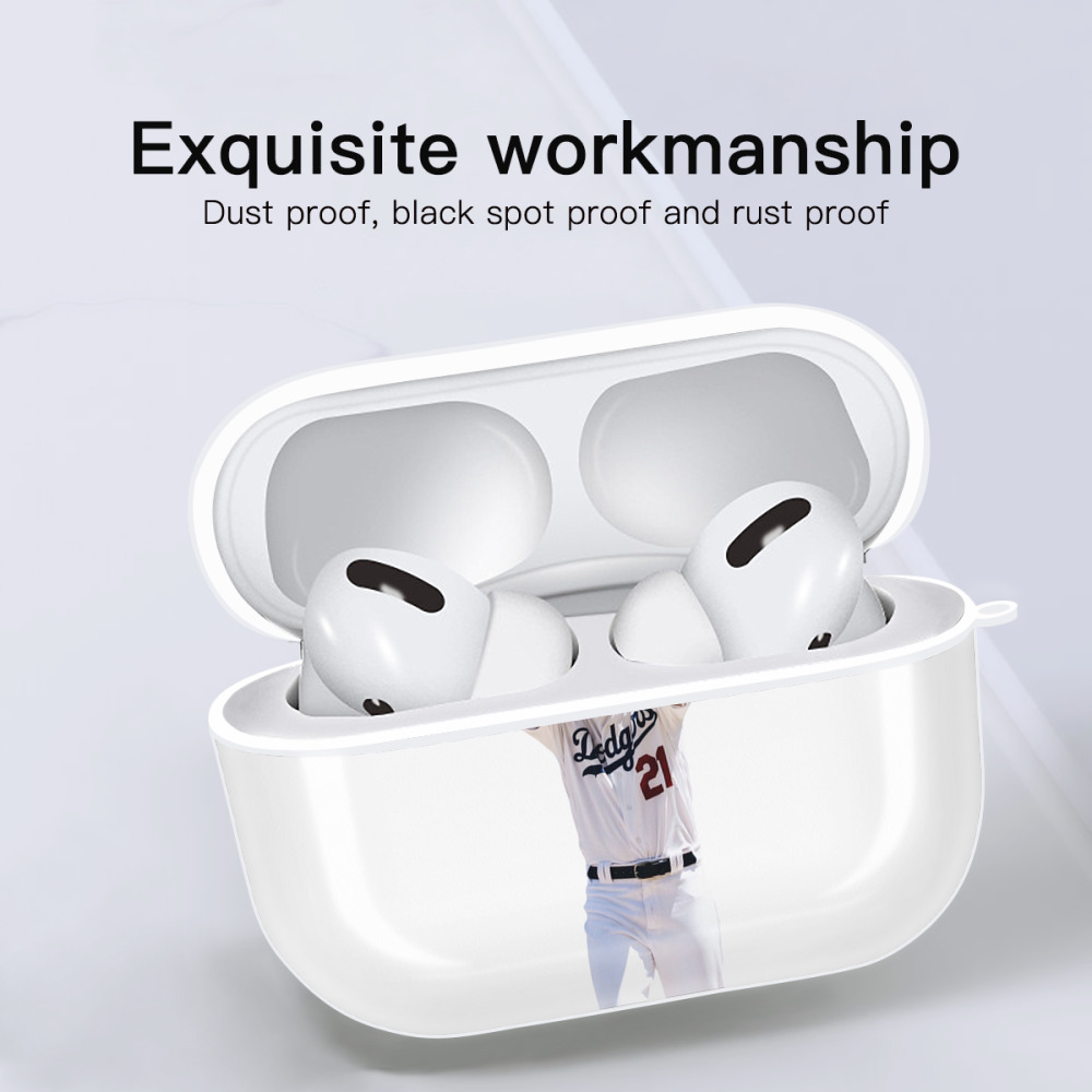  AirPods Pro Hard Case White With Keychain, Durable Flexible PC, Precise Cutouts, Anti-Fingerprint, Yellowing & Scratch Resistant, Full Protection, Washable