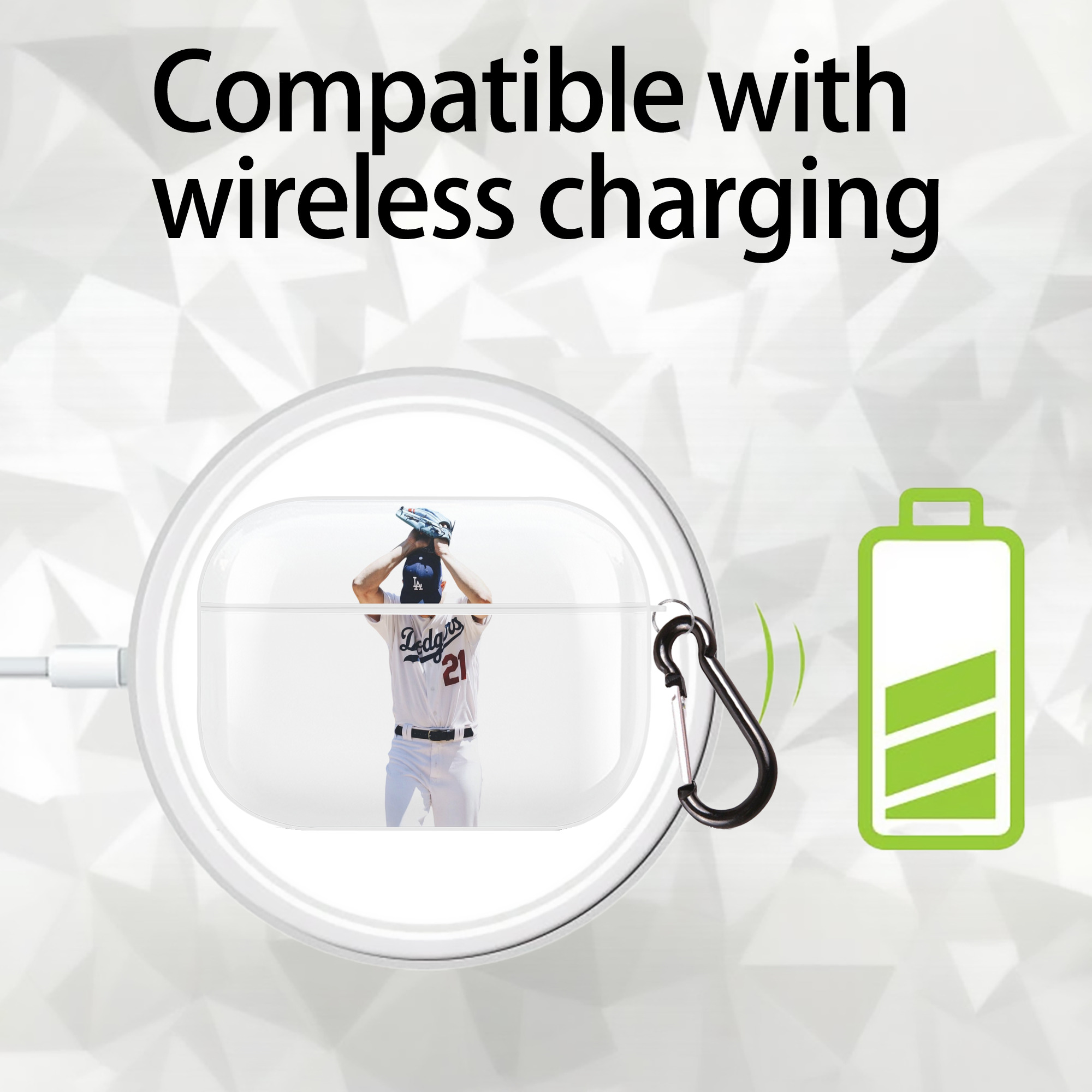  AirPods Pro Hard Case White With Keychain, Durable Flexible PC, Precise Cutouts, Anti-Fingerprint, Yellowing & Scratch Resistant, Full Protection, Washable