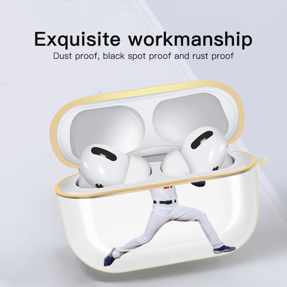  Luxury Gold AirPods Pro Case With Keychain, Flexible PC Material, Full Protection, Precise Cutouts, Anti-Fingerprint, Washable, Durable Design