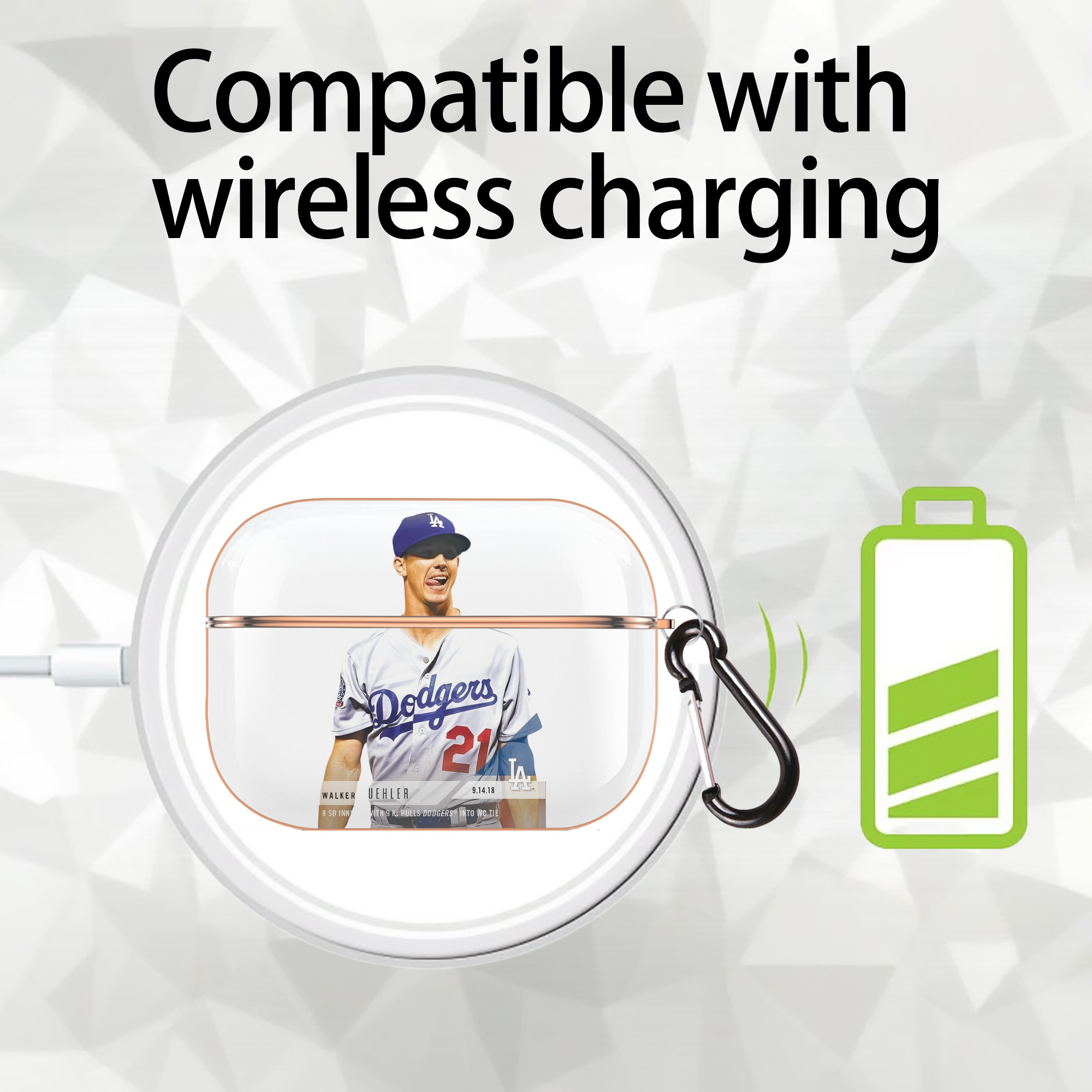  AirPods Pro Protective Case Rose Gold, Flexible PC Material, Precise Fit, Anti-Slip Cover, Full Protection, Fingerprint Resistant, Washable With Keychain