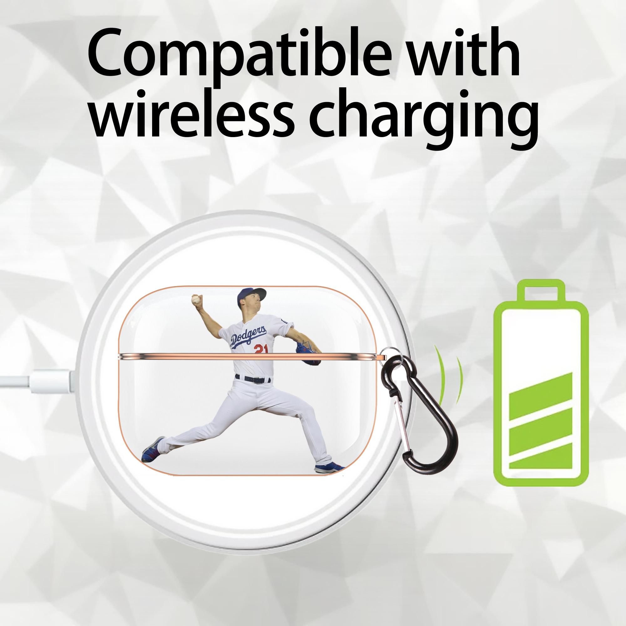  AirPods Pro Protective Case Rose Gold, Flexible PC Material, Precise Fit, Anti-Slip Cover, Full Protection, Fingerprint Resistant, Washable With Keychain