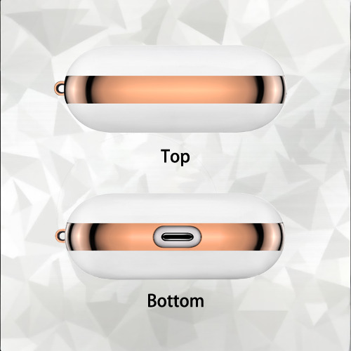  AirPods Pro Protective Case Rose Gold, Flexible PC Material, Precise Fit, Anti-Slip Cover, Full Protection, Fingerprint Resistant, Washable With Keychain