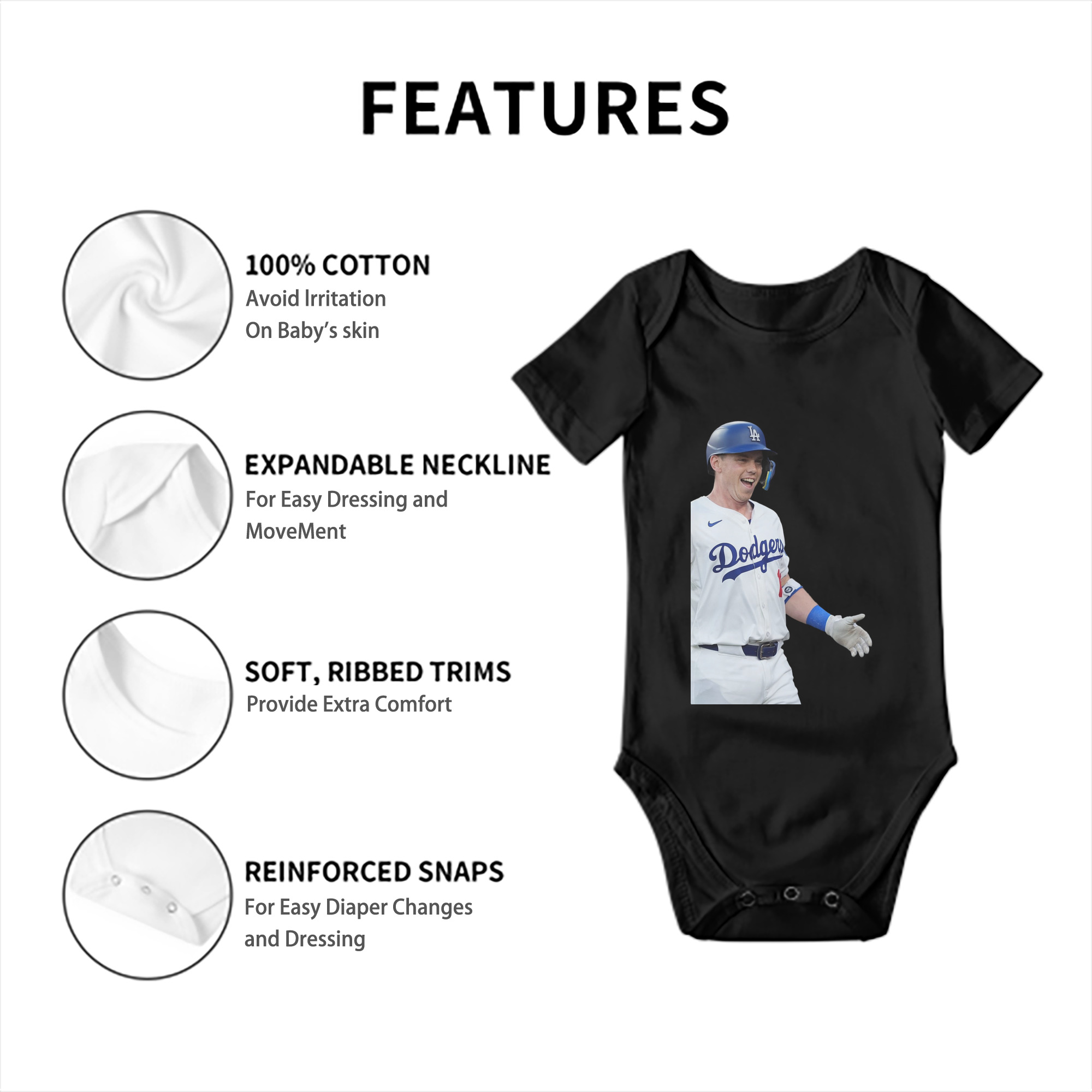  Baby Short Sleeve Romper – 100% Cotton Soft & Breathable Digital Print Onesie With Easy Snap Closure And Envelope Shoulder – Comfortable For Daily Wear & Travel