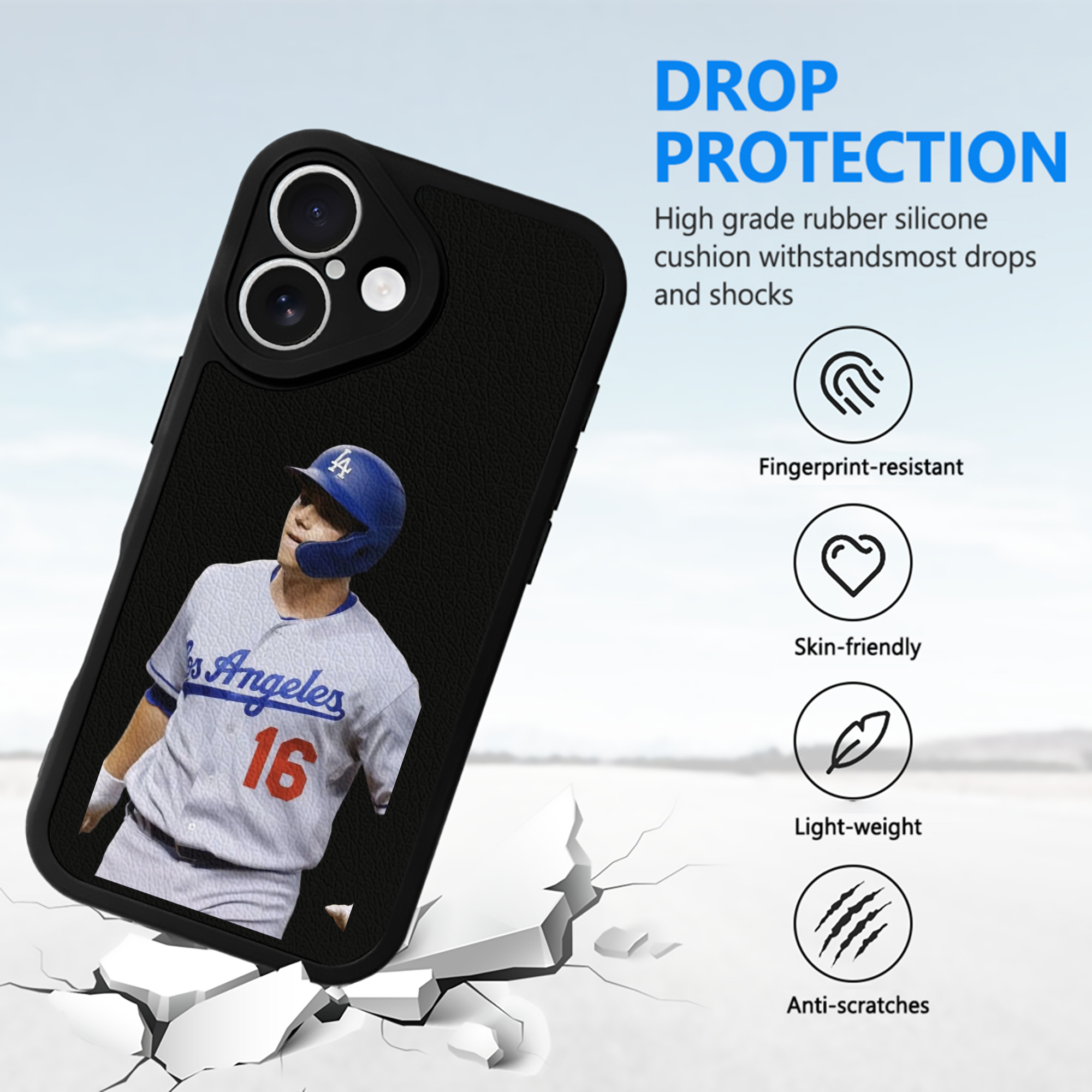  IPhone 16 Silicone Leather Case – UV Print, Lambskin Texture – Perfect Fit, Wireless Charging Compatible, Scratch Resistant, Precise Cutouts – Stylish Protection For IPhone 16