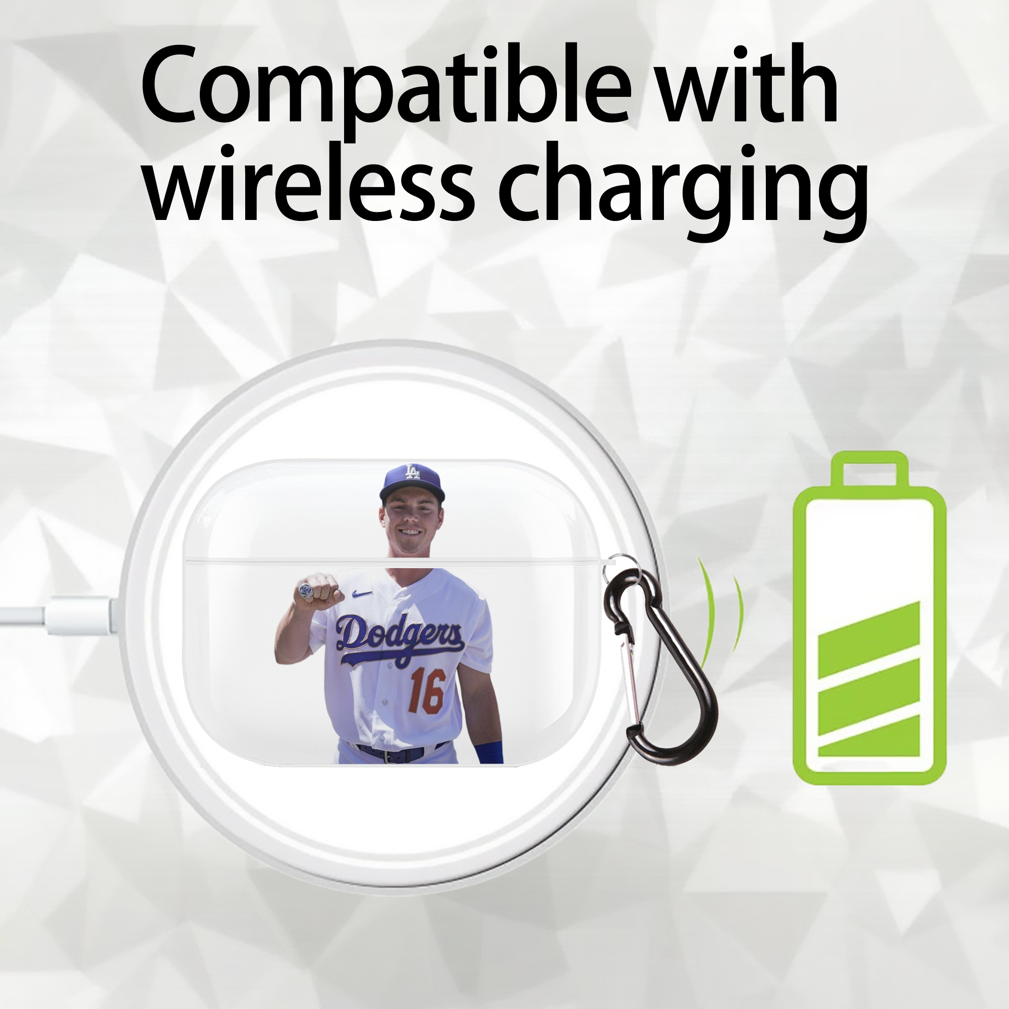  AirPods Pro Hard Case White With Keychain, Durable Flexible PC, Precise Cutouts, Anti-Fingerprint, Yellowing & Scratch Resistant, Full Protection, Washable