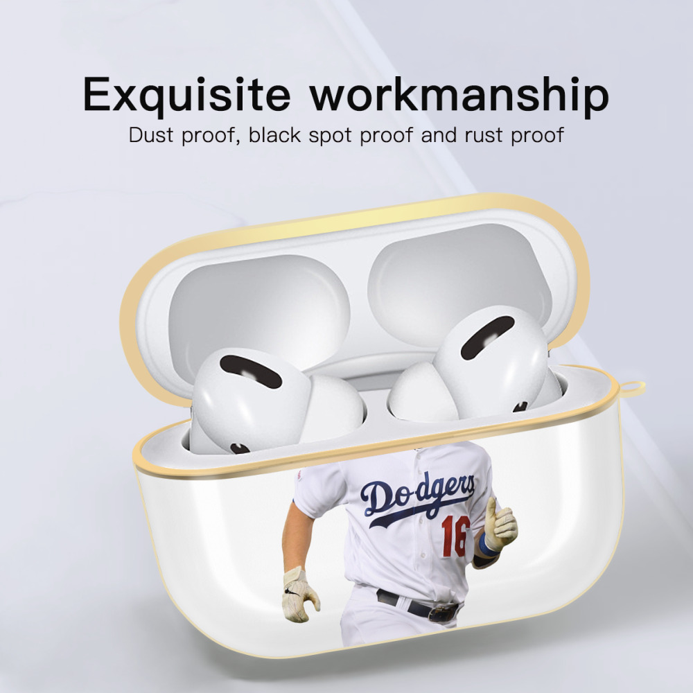  Luxury Gold AirPods Pro Case With Keychain, Flexible PC Material, Full Protection, Precise Cutouts, Anti-Fingerprint, Washable, Durable Design