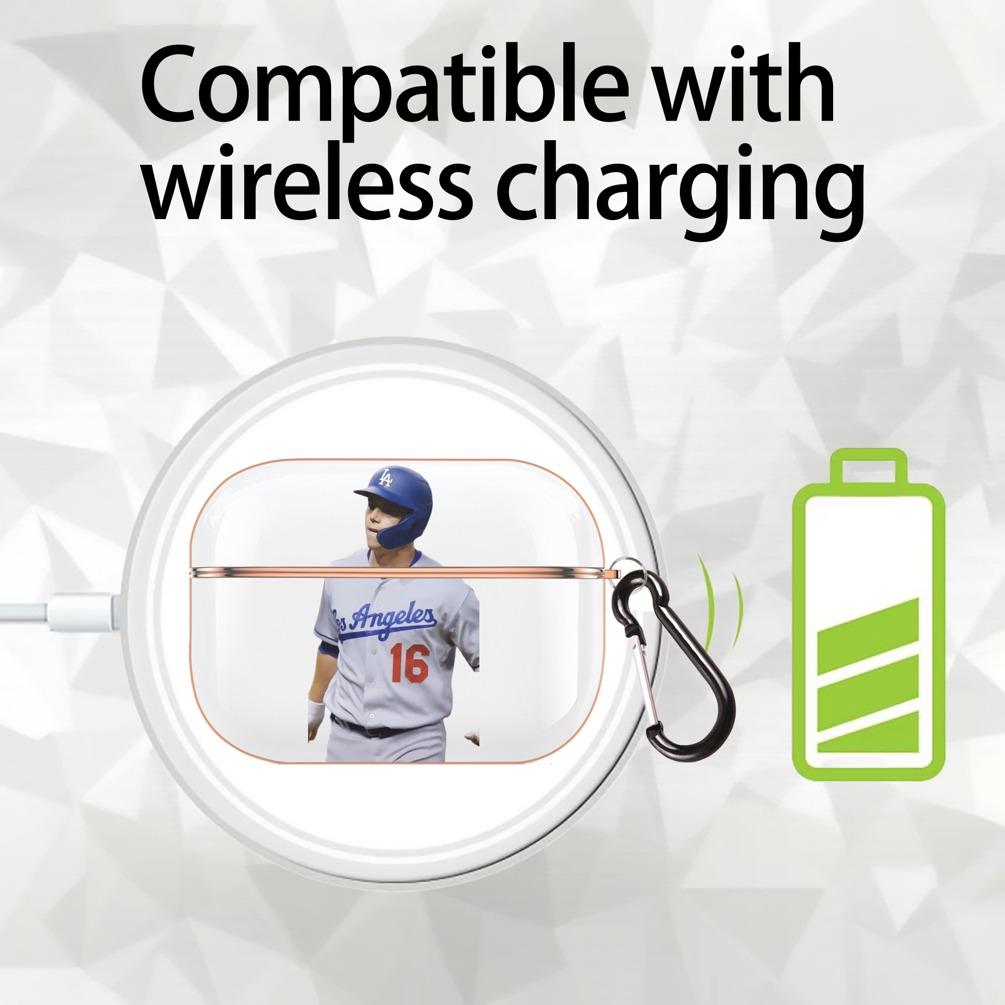  AirPods Pro Protective Case Rose Gold, Flexible PC Material, Precise Fit, Anti-Slip Cover, Full Protection, Fingerprint Resistant, Washable With Keychain