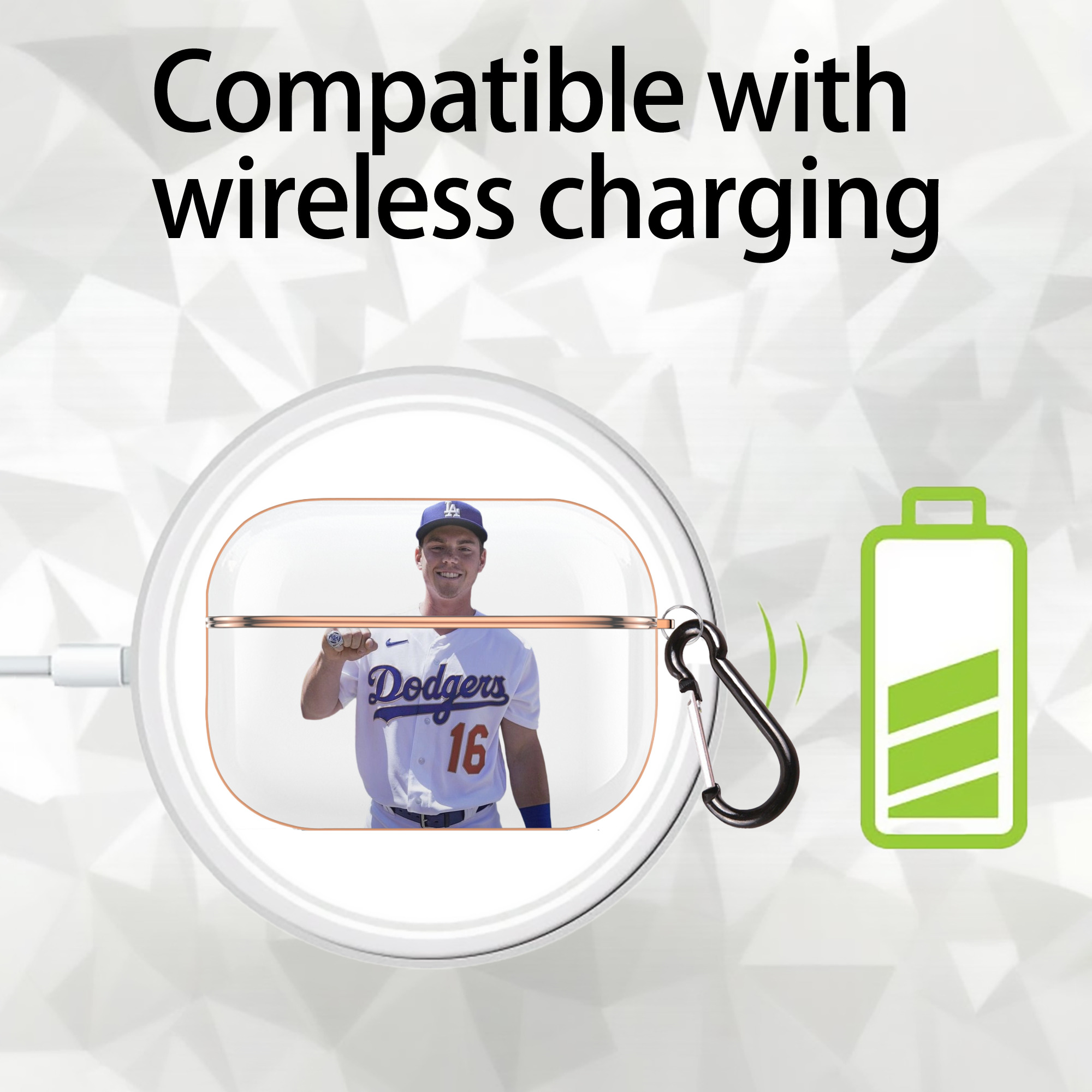  AirPods Pro Protective Case Rose Gold, Flexible PC Material, Precise Fit, Anti-Slip Cover, Full Protection, Fingerprint Resistant, Washable With Keychain