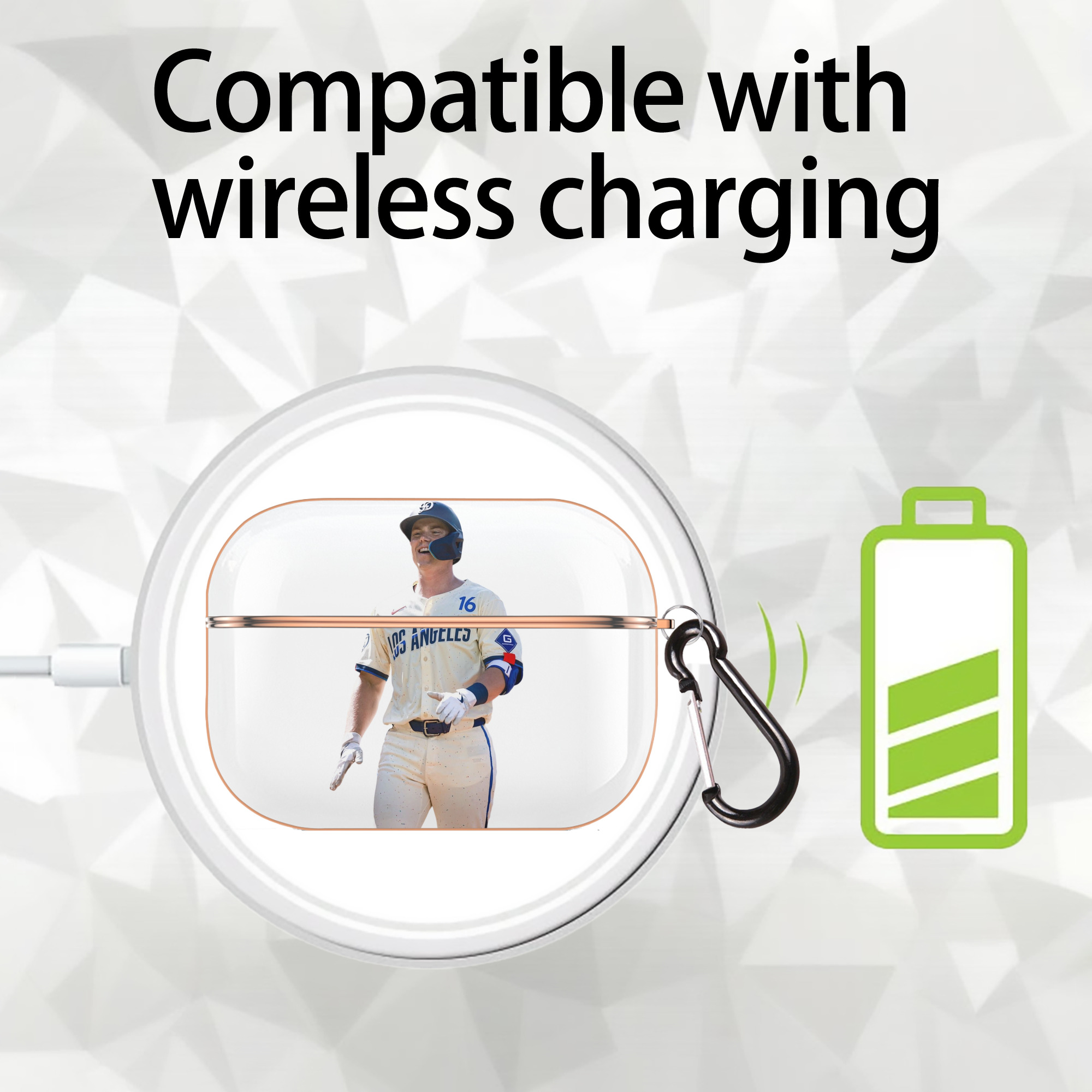  AirPods Pro Protective Case Rose Gold, Flexible PC Material, Precise Fit, Anti-Slip Cover, Full Protection, Fingerprint Resistant, Washable With Keychain