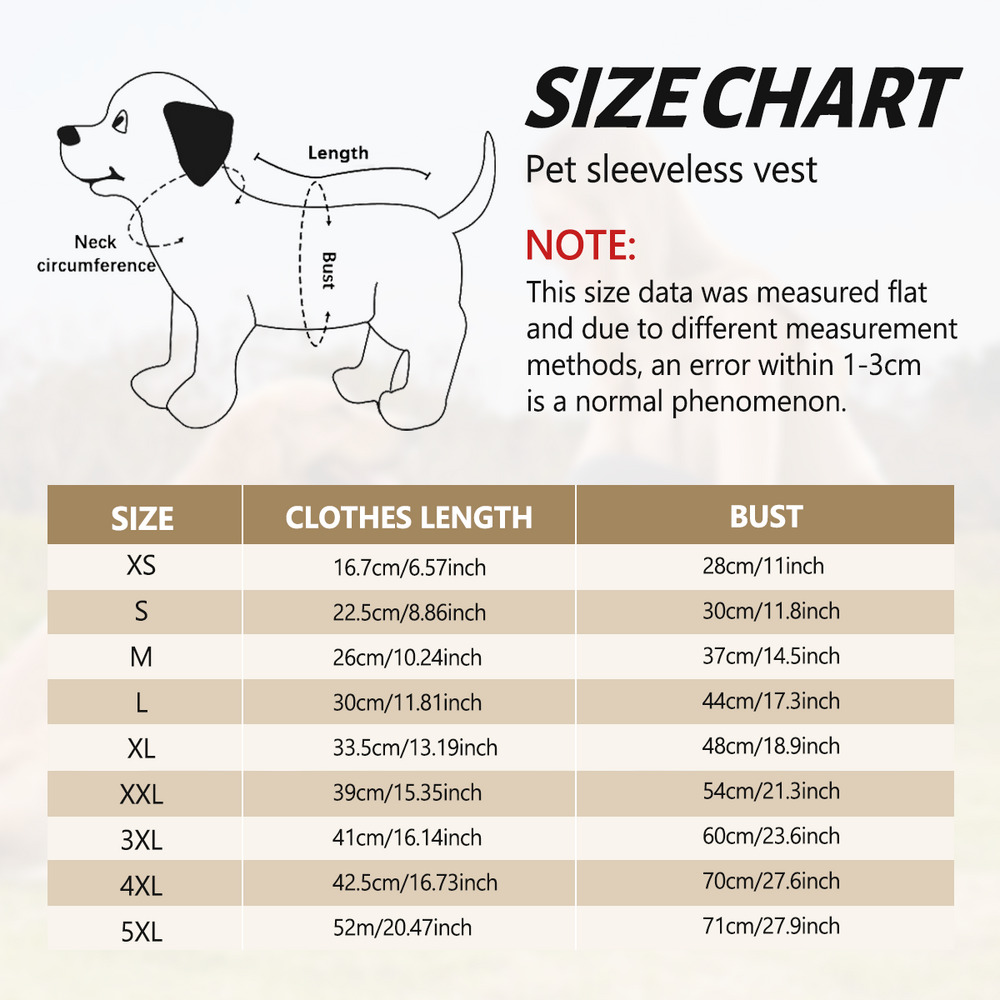  Pet Vest – Durable Polyester With Heat Transfer Print – Comfortable And Stylish