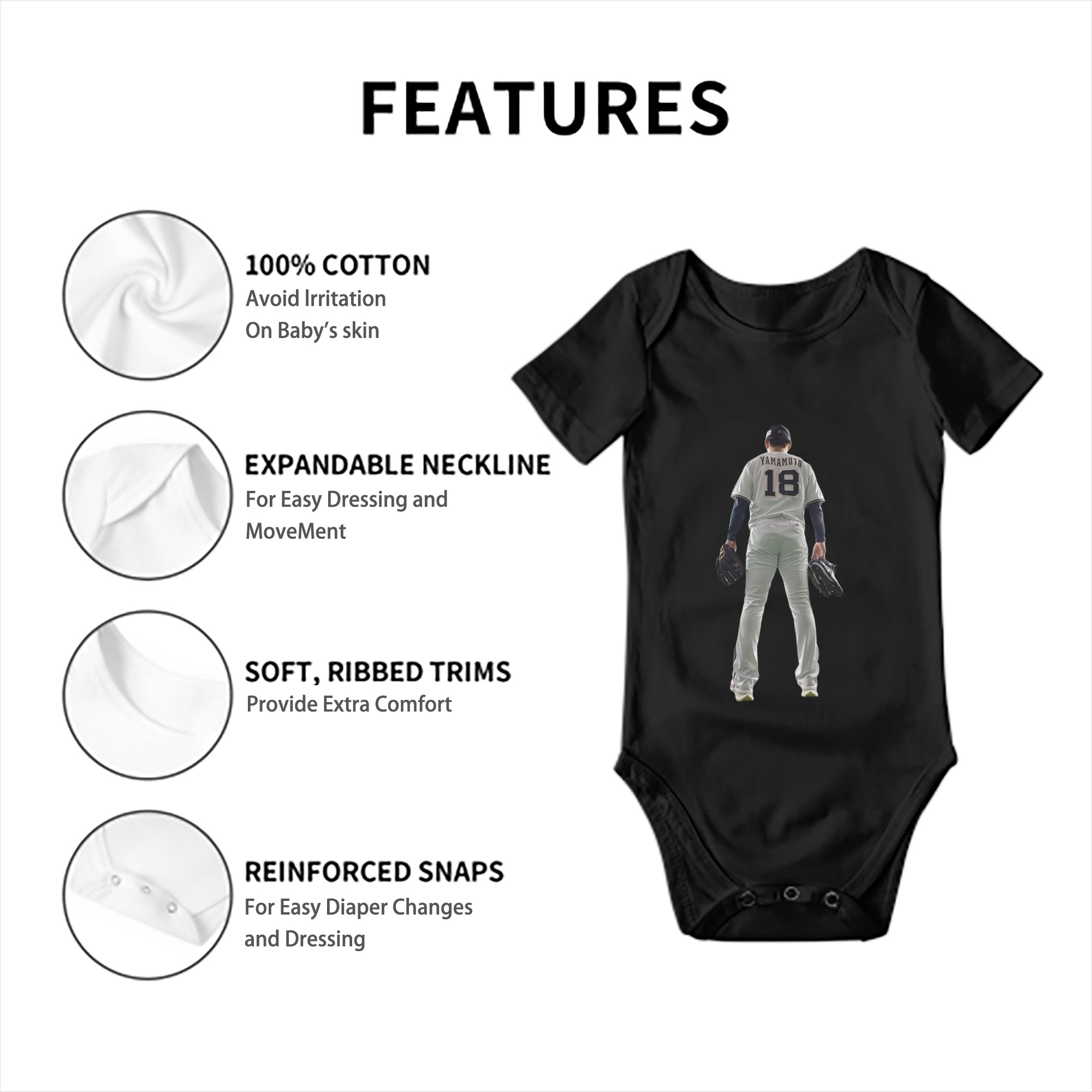  Baby Short Sleeve Romper – 100% Cotton Soft & Breathable Digital Print Onesie With Easy Snap Closure And Envelope Shoulder – Comfortable For Daily Wear & Travel