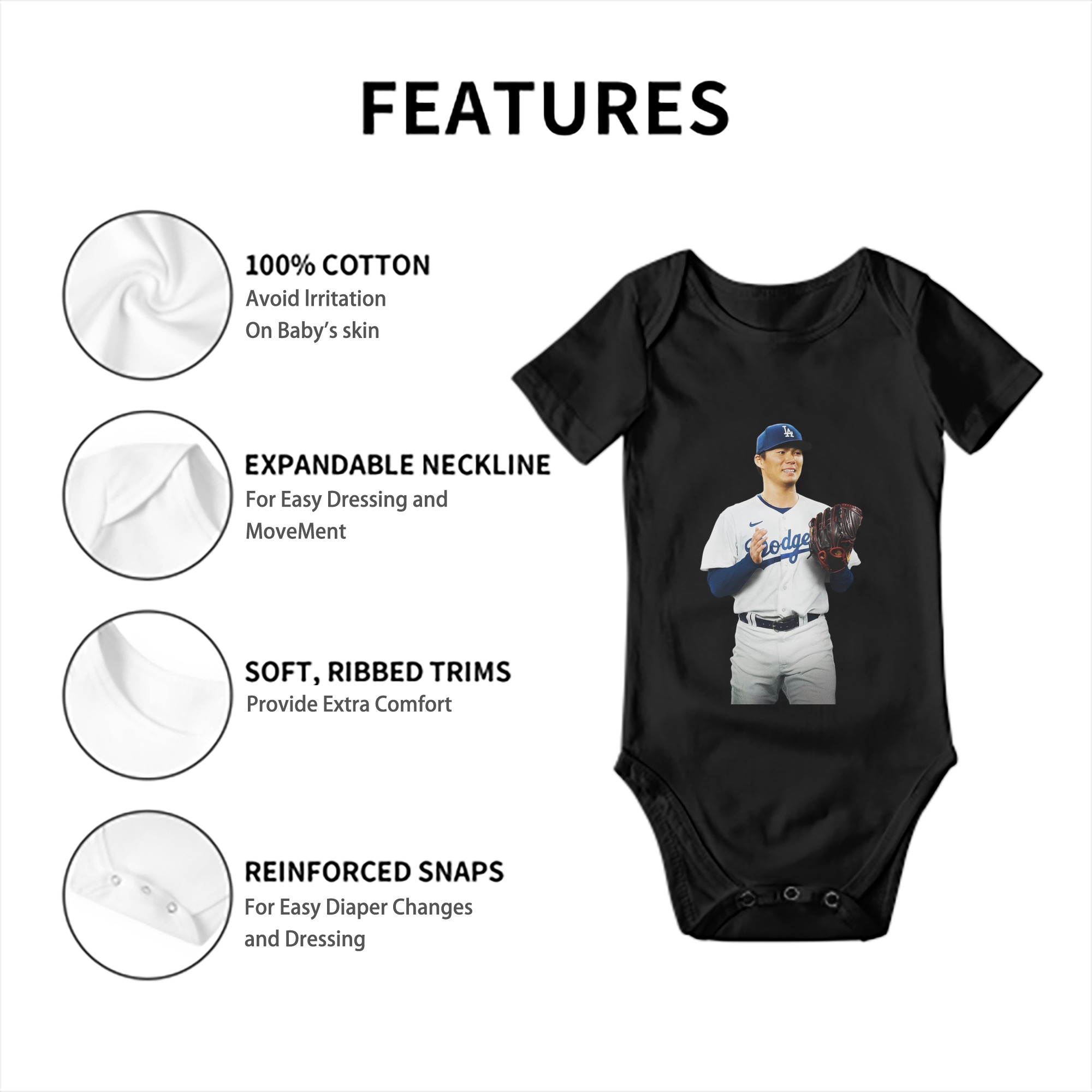  Baby Short Sleeve Romper – 100% Cotton Soft & Breathable Digital Print Onesie With Easy Snap Closure And Envelope Shoulder – Comfortable For Daily Wear & Travel