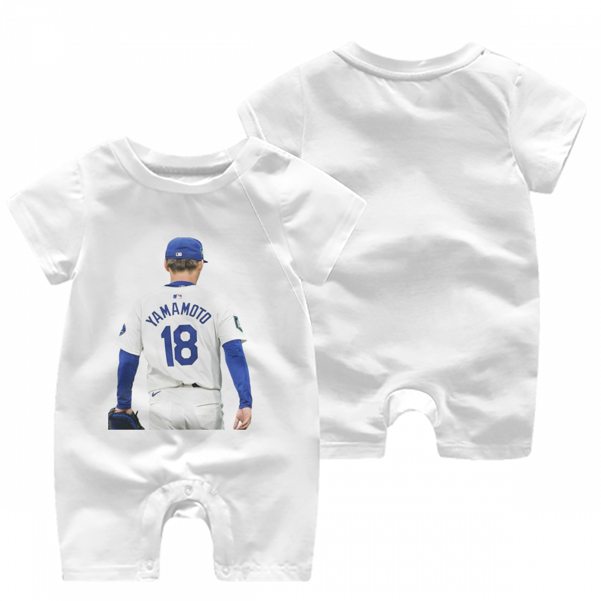  Baby Short Sleeve Onesie – 100% Cotton Soft & Breathable Digital Print Romper – Double-Sided Print, Snap Closure For Easy Diaper Changes – Comfortable For Boys & Girls