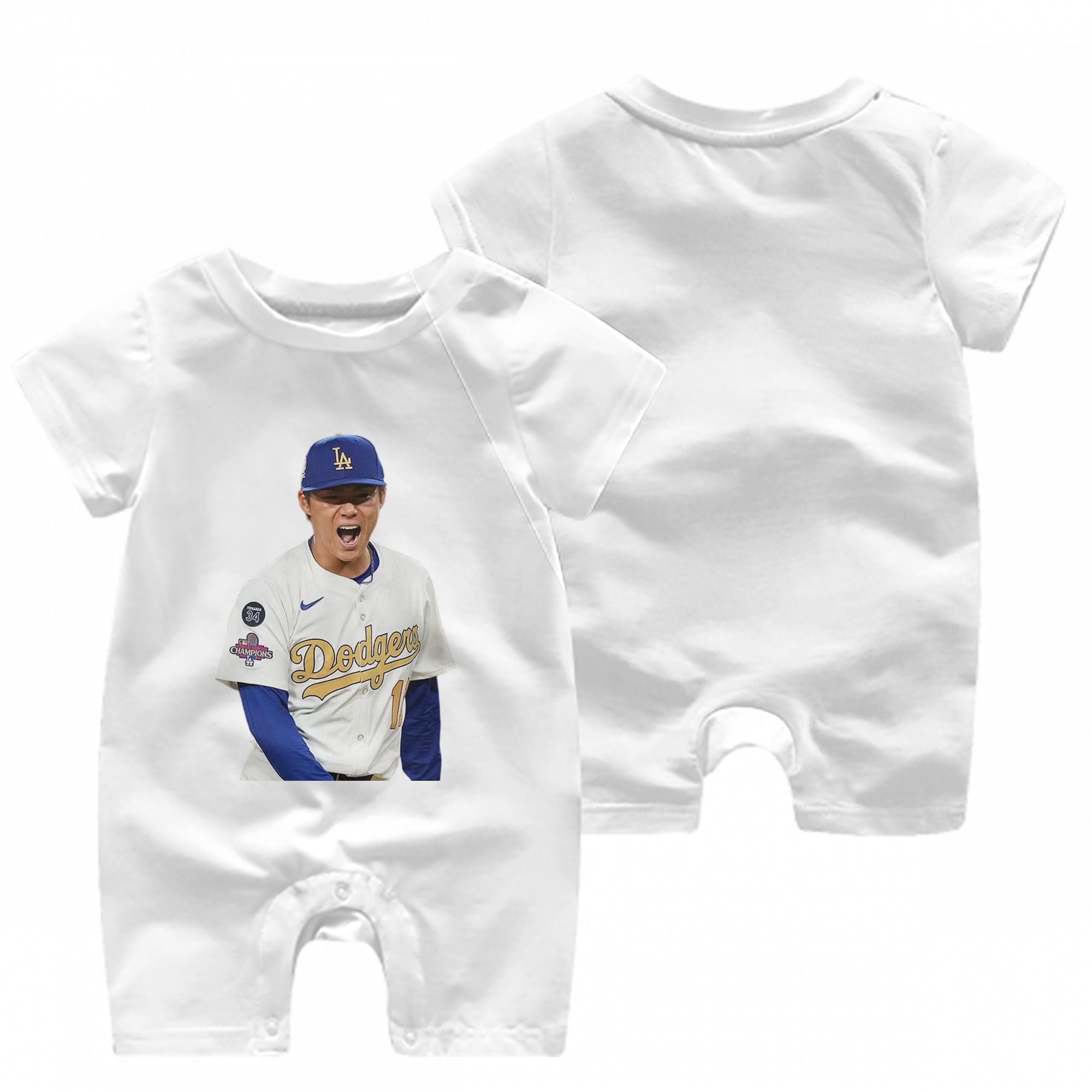  Baby Short Sleeve Onesie – 100% Cotton Soft & Breathable Digital Print Romper – Double-Sided Print, Snap Closure For Easy Diaper Changes – Comfortable For Boys & Girls