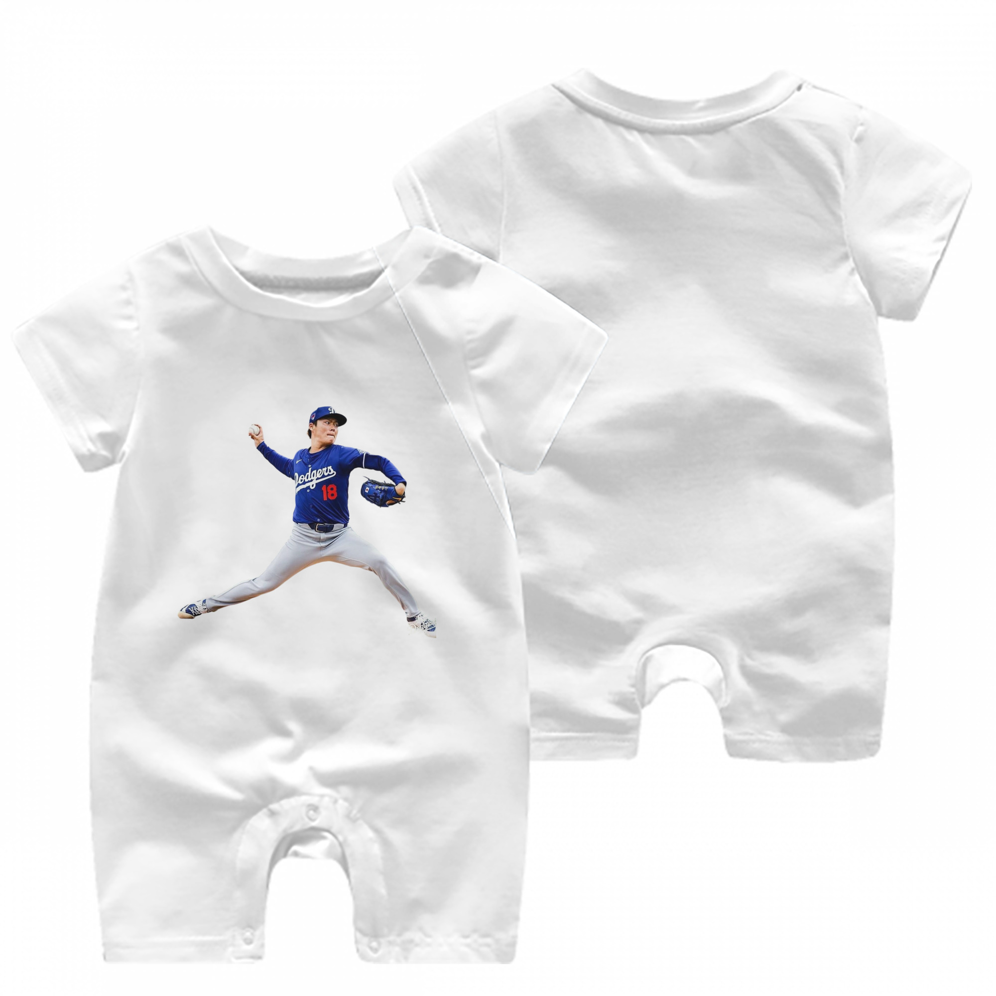  Baby Short Sleeve Onesie – 100% Cotton Soft & Breathable Digital Print Romper – Double-Sided Print, Snap Closure For Easy Diaper Changes – Comfortable For Boys & Girls