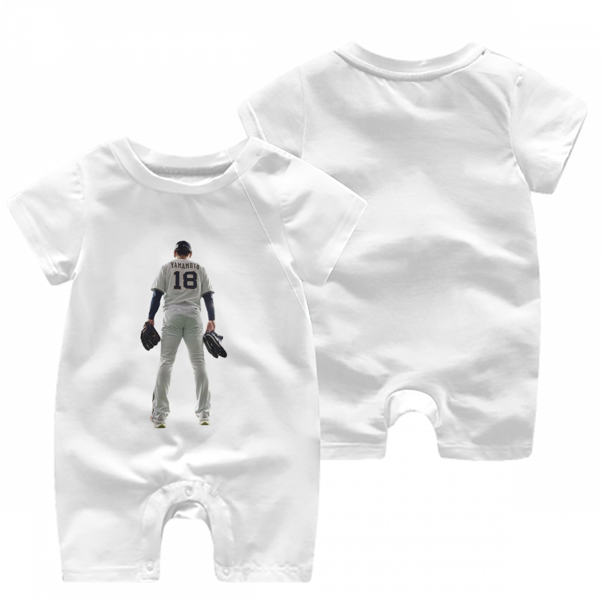  Baby Short Sleeve Onesie – 100% Cotton Soft & Breathable Digital Print Romper – Double-Sided Print, Snap Closure For Easy Diaper Changes – Comfortable For Boys & Girls