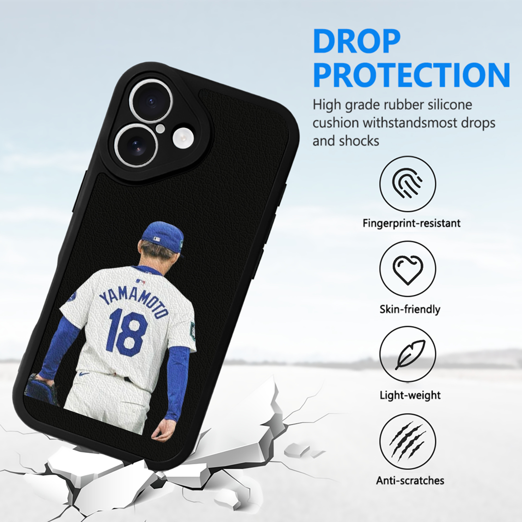  IPhone 16 Silicone Leather Case – UV Print, Lambskin Texture – Perfect Fit, Wireless Charging Compatible, Scratch Resistant, Precise Cutouts – Stylish Protection For IPhone 16