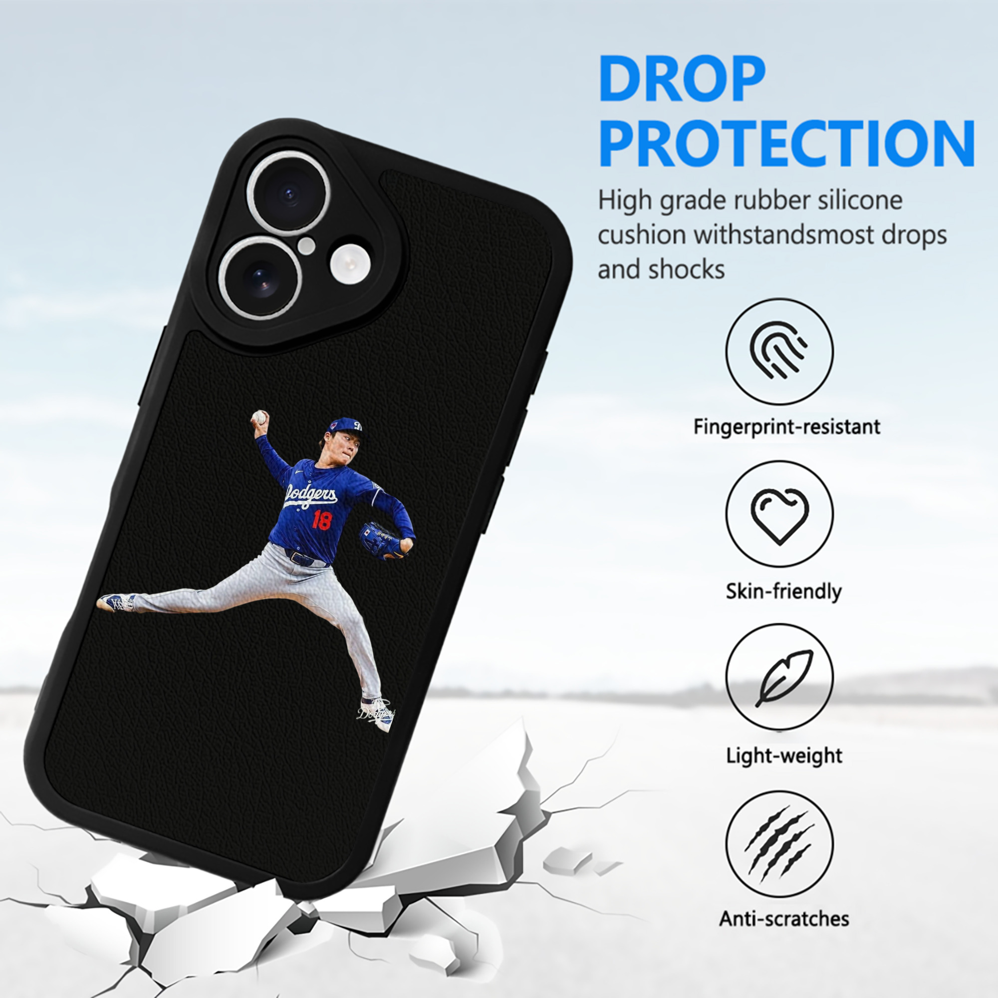  IPhone 16 Silicone Leather Case – UV Print, Lambskin Texture – Perfect Fit, Wireless Charging Compatible, Scratch Resistant, Precise Cutouts – Stylish Protection For IPhone 16