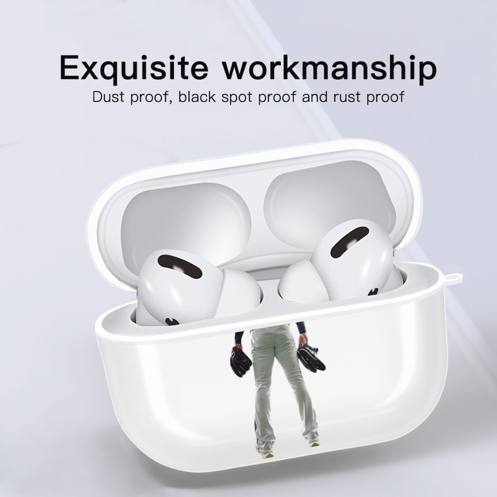  AirPods Pro Hard Case White With Keychain, Durable Flexible PC, Precise Cutouts, Anti-Fingerprint, Yellowing & Scratch Resistant, Full Protection, Washable