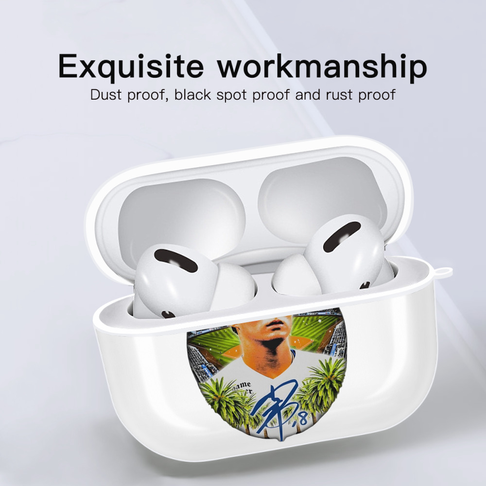  AirPods Pro Hard Case White With Keychain, Durable Flexible PC, Precise Cutouts, Anti-Fingerprint, Yellowing & Scratch Resistant, Full Protection, Washable