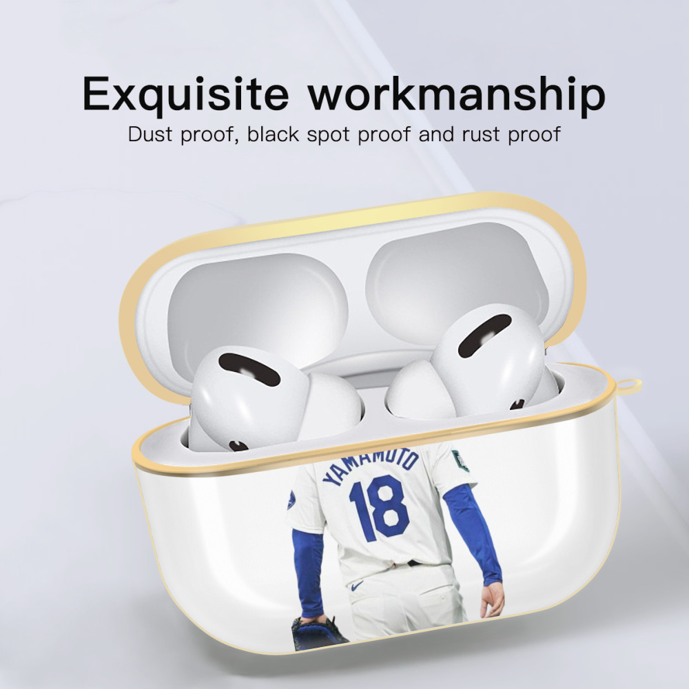  Luxury Gold AirPods Pro Case With Keychain, Flexible PC Material, Full Protection, Precise Cutouts, Anti-Fingerprint, Washable, Durable Design