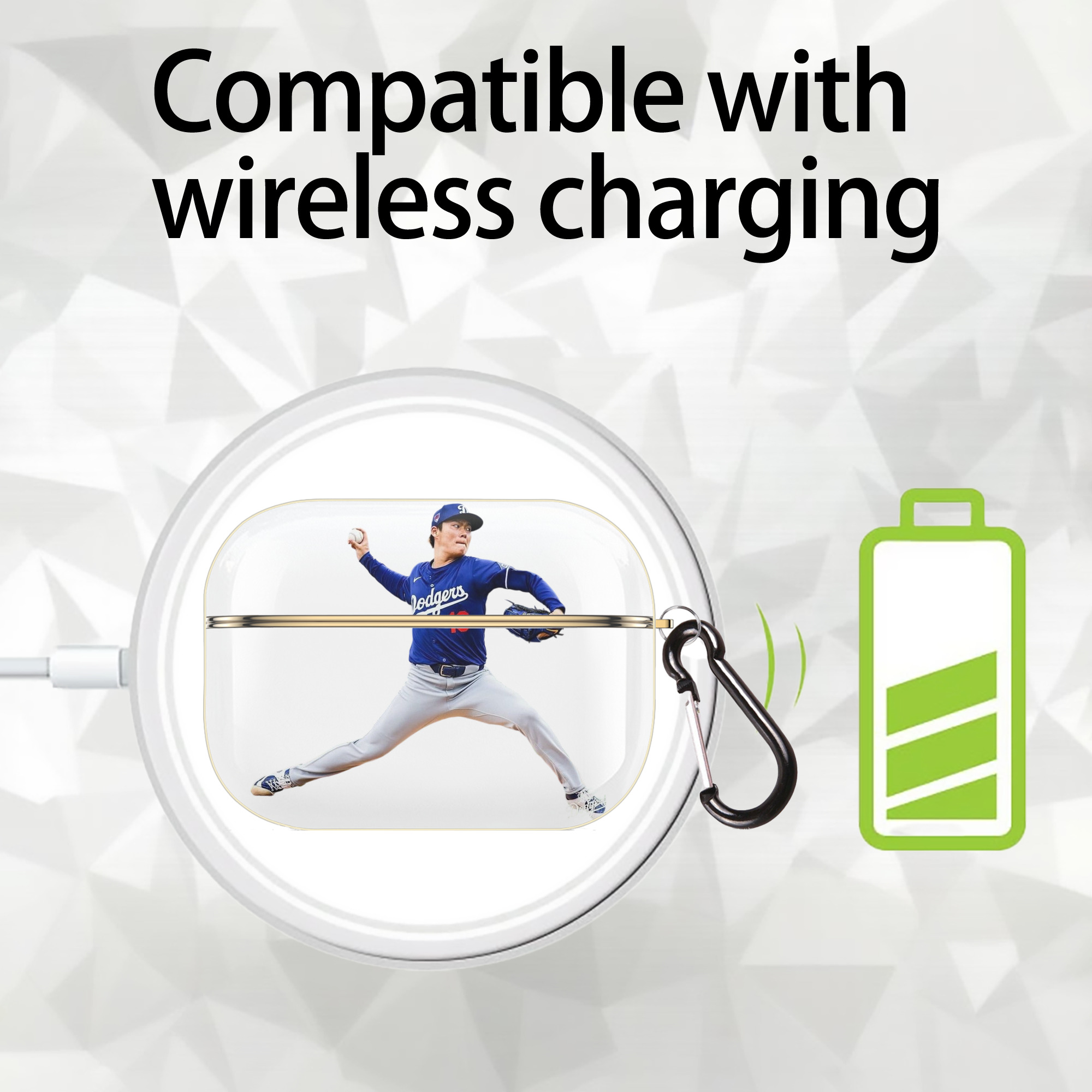  Luxury Gold AirPods Pro Case With Keychain, Flexible PC Material, Full Protection, Precise Cutouts, Anti-Fingerprint, Washable, Durable Design