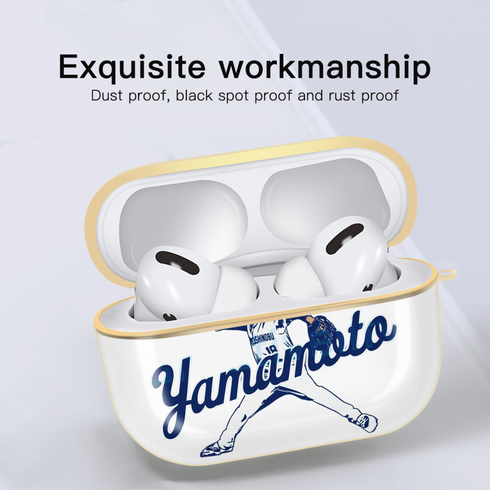  Luxury Gold AirPods Pro Case With Keychain, Flexible PC Material, Full Protection, Precise Cutouts, Anti-Fingerprint, Washable, Durable Design