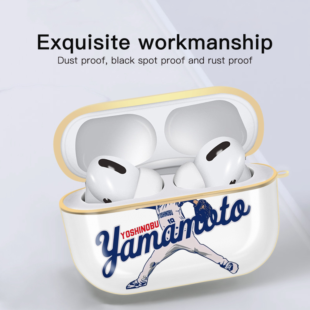  Luxury Gold AirPods Pro Case With Keychain, Flexible PC Material, Full Protection, Precise Cutouts, Anti-Fingerprint, Washable, Durable Design