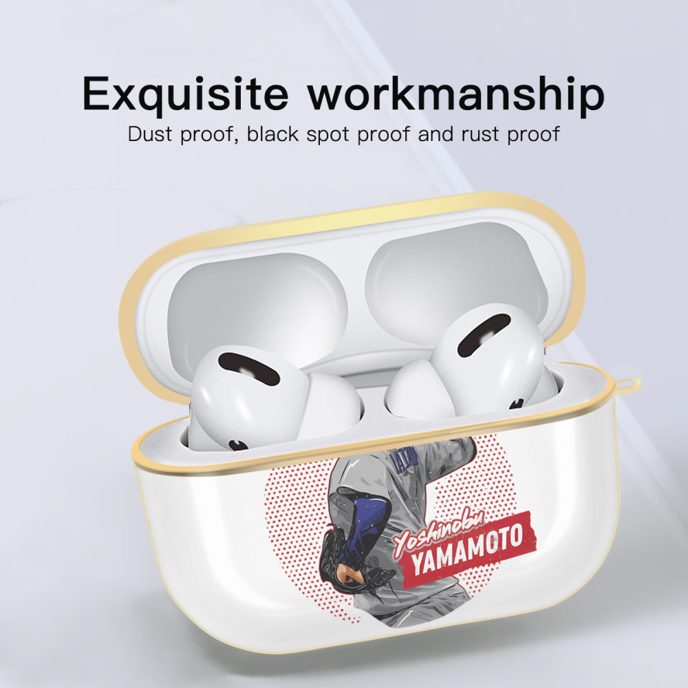  Luxury Gold AirPods Pro Case With Keychain, Flexible PC Material, Full Protection, Precise Cutouts, Anti-Fingerprint, Washable, Durable Design