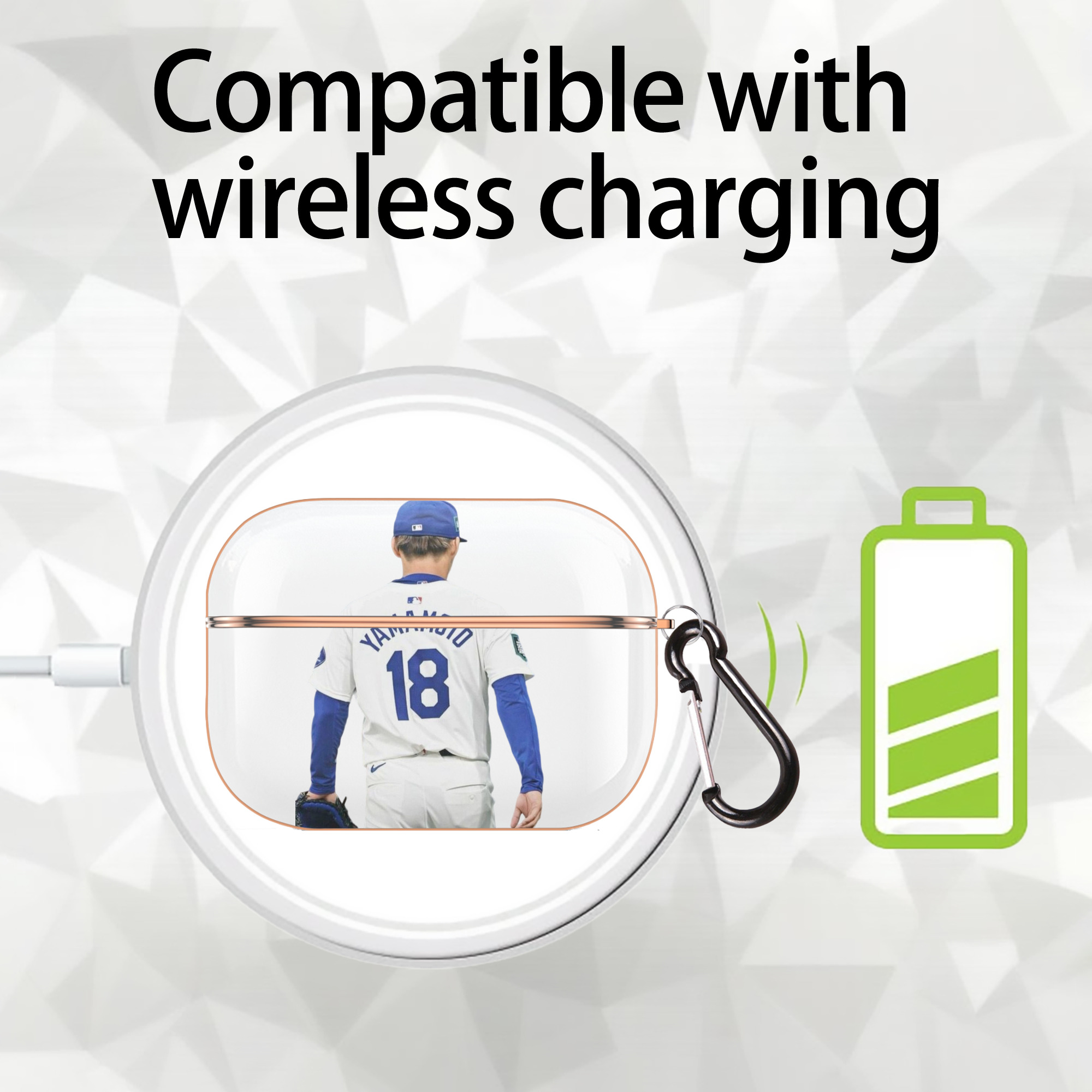  AirPods Pro Protective Case Rose Gold, Flexible PC Material, Precise Fit, Anti-Slip Cover, Full Protection, Fingerprint Resistant, Washable With Keychain