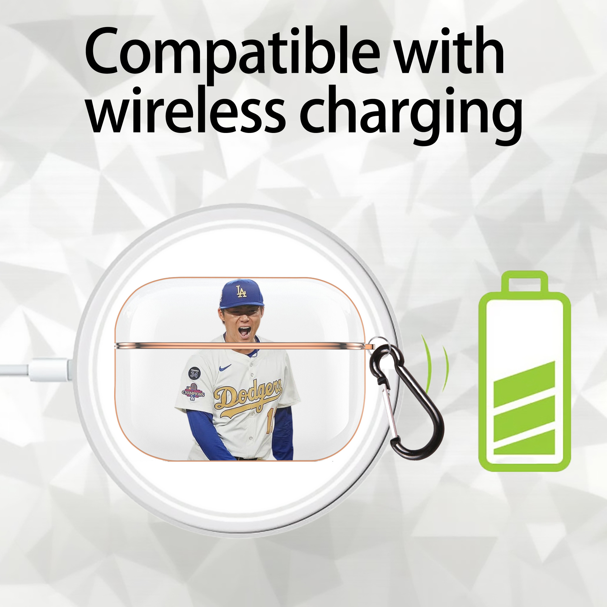  AirPods Pro Protective Case Rose Gold, Flexible PC Material, Precise Fit, Anti-Slip Cover, Full Protection, Fingerprint Resistant, Washable With Keychain