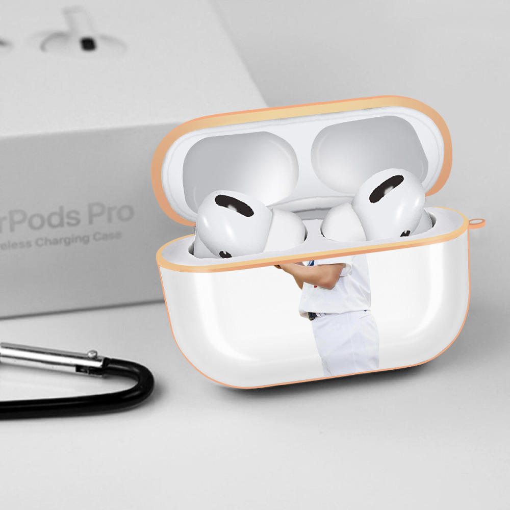  AirPods Pro Protective Case Rose Gold, Flexible PC Material, Precise Fit, Anti-Slip Cover, Full Protection, Fingerprint Resistant, Washable With Keychain