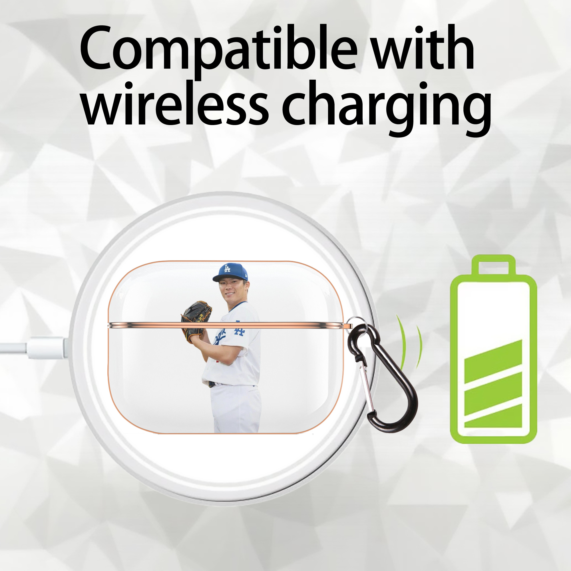  AirPods Pro Protective Case Rose Gold, Flexible PC Material, Precise Fit, Anti-Slip Cover, Full Protection, Fingerprint Resistant, Washable With Keychain