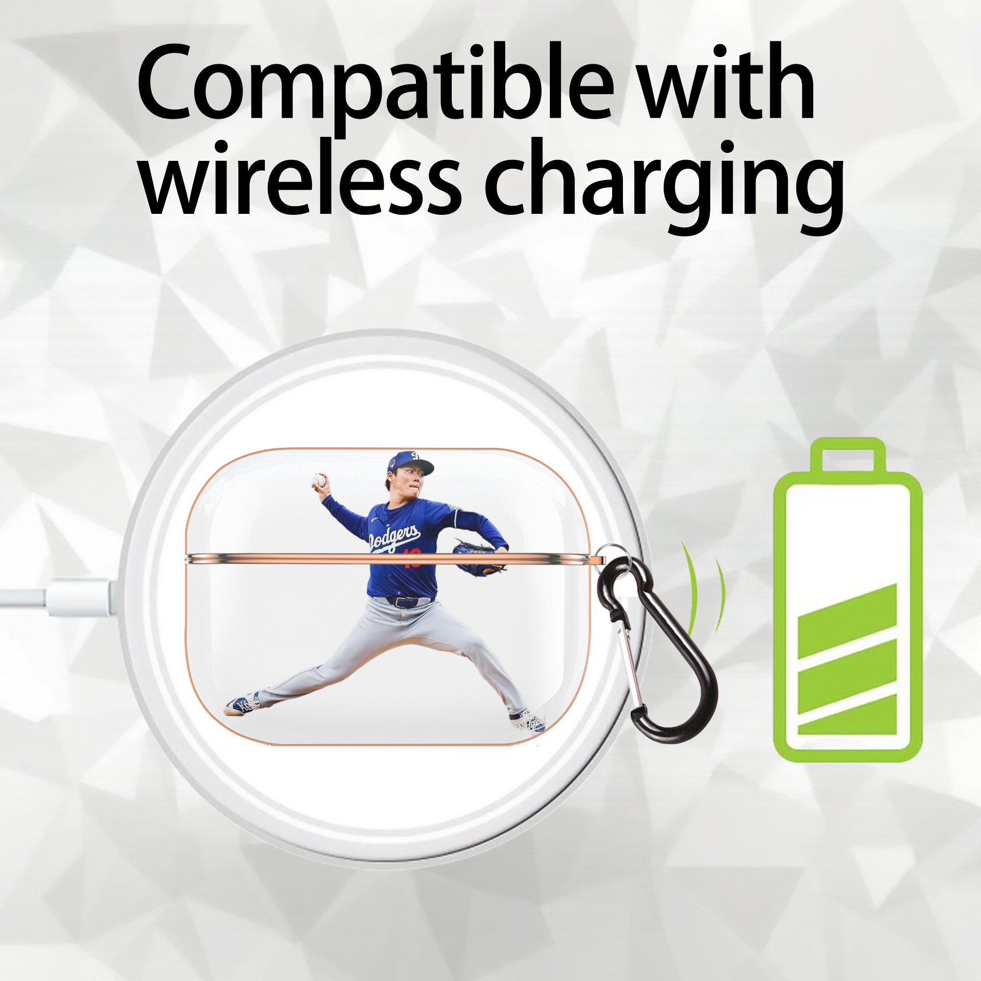  AirPods Pro Protective Case Rose Gold, Flexible PC Material, Precise Fit, Anti-Slip Cover, Full Protection, Fingerprint Resistant, Washable With Keychain