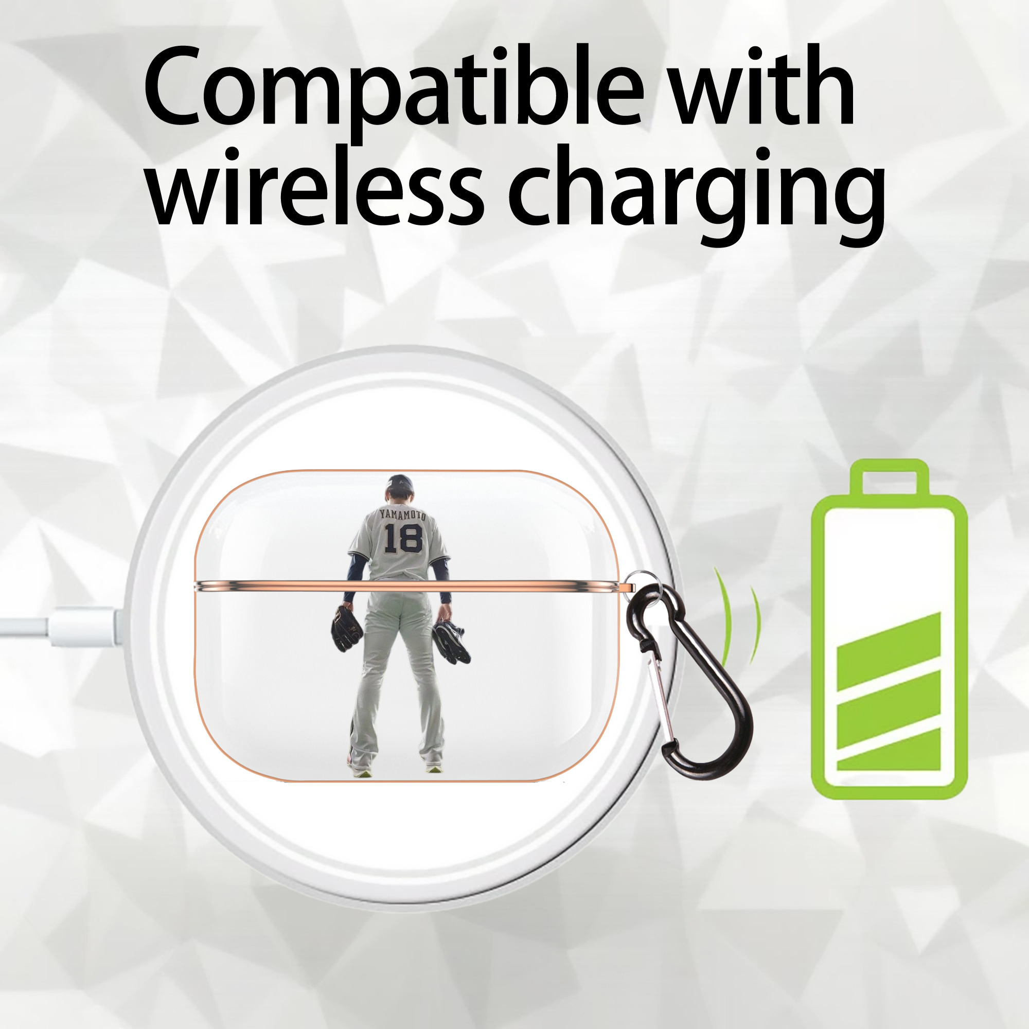  AirPods Pro Protective Case Rose Gold, Flexible PC Material, Precise Fit, Anti-Slip Cover, Full Protection, Fingerprint Resistant, Washable With Keychain