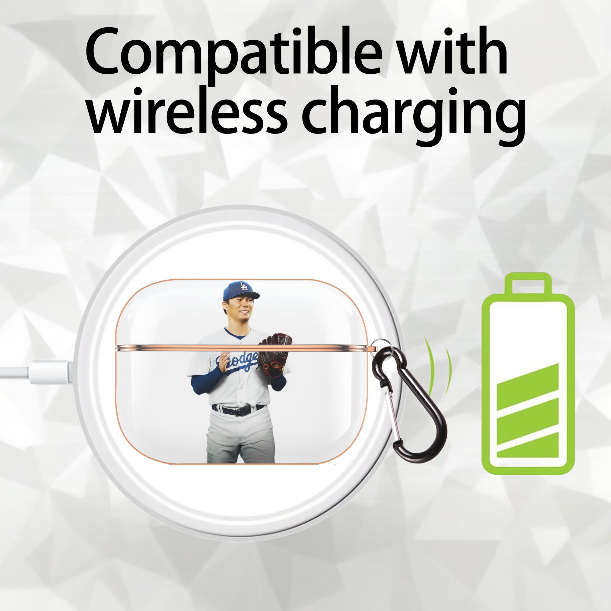  AirPods Pro Protective Case Rose Gold, Flexible PC Material, Precise Fit, Anti-Slip Cover, Full Protection, Fingerprint Resistant, Washable With Keychain