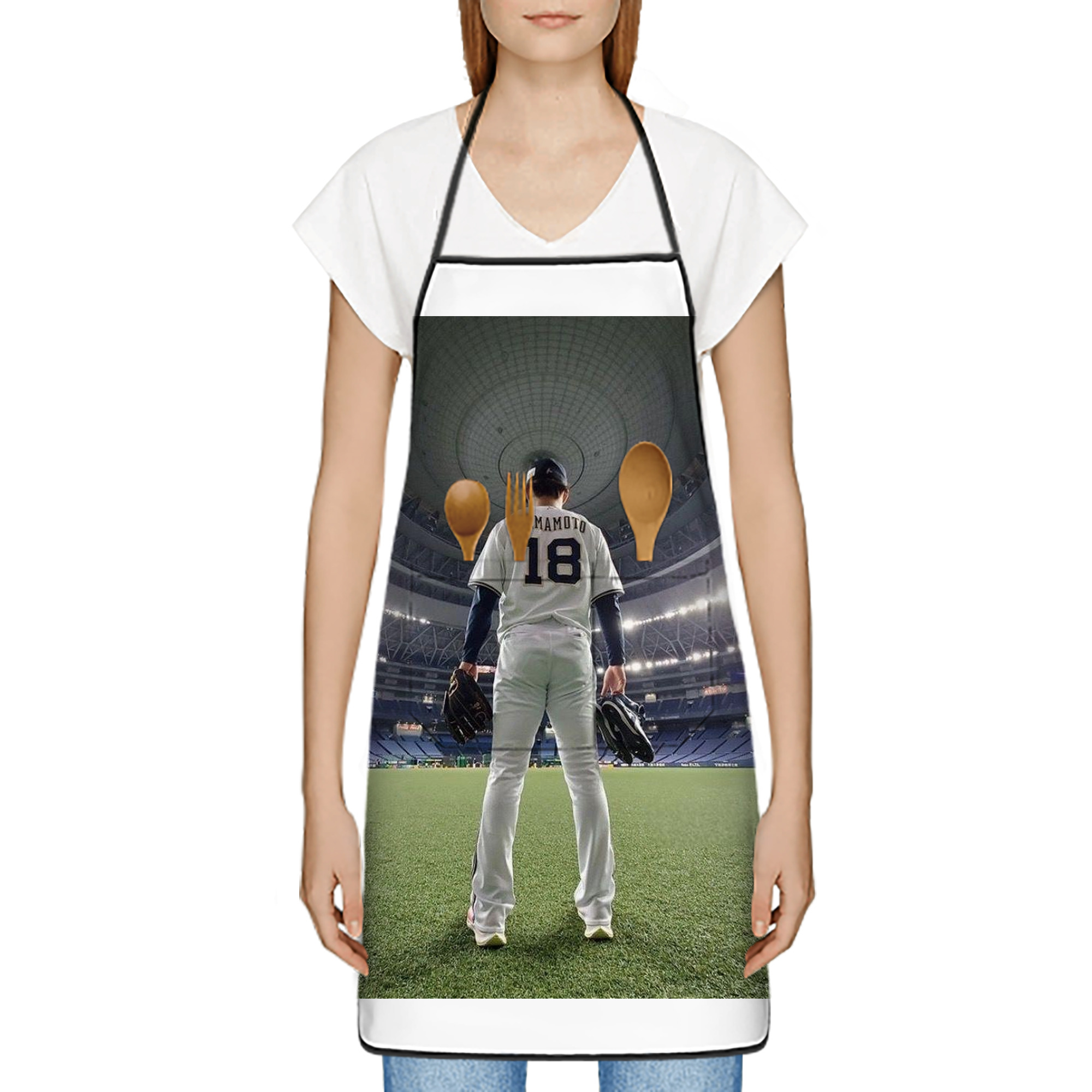  Stain-Resistant Polyester Apron With Pocket – Full Print, Waterproof, Anti-Wrinkle, Anti-Pilling – Ideal For Kitchen, BBQ, Restaurant, Salon & More