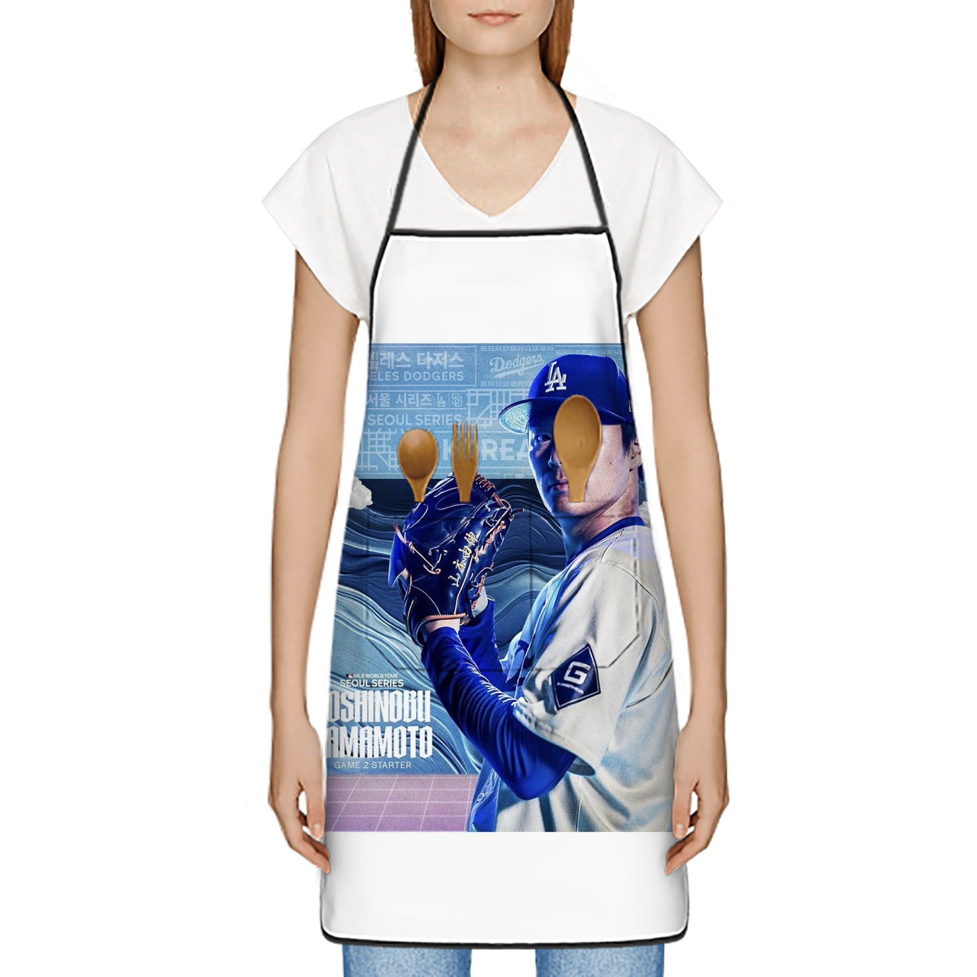  Stain-Resistant Polyester Apron With Pocket – Full Print, Waterproof, Anti-Wrinkle, Anti-Pilling – Ideal For Kitchen, BBQ, Restaurant, Salon & More